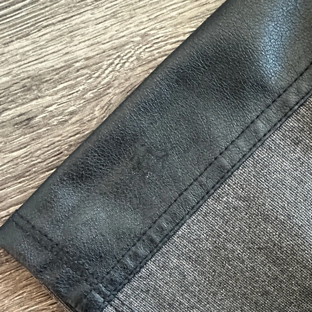 BCBGMaxAzria Charcoal and Black Paneled Blouse